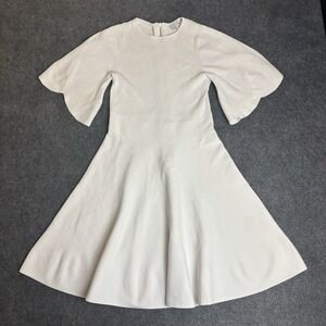 Ted Baker London Off-White Ribbed Fit & Flare Dress Women's Size 2